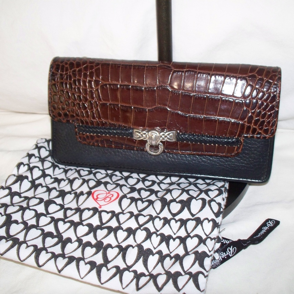 Brighton Black Brown 2 Tone Wallet ~ EUC